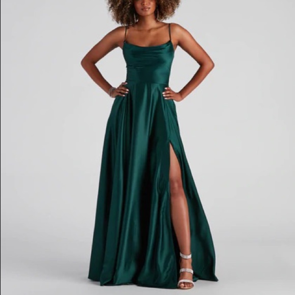 Satin dress formal prom dress